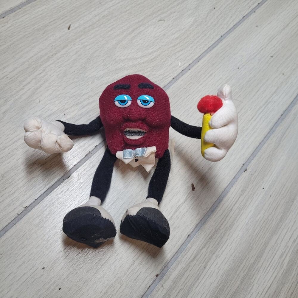 Vtg 1986 Singing California Raisen Poseable Arms & Legs Plush Nostalgia